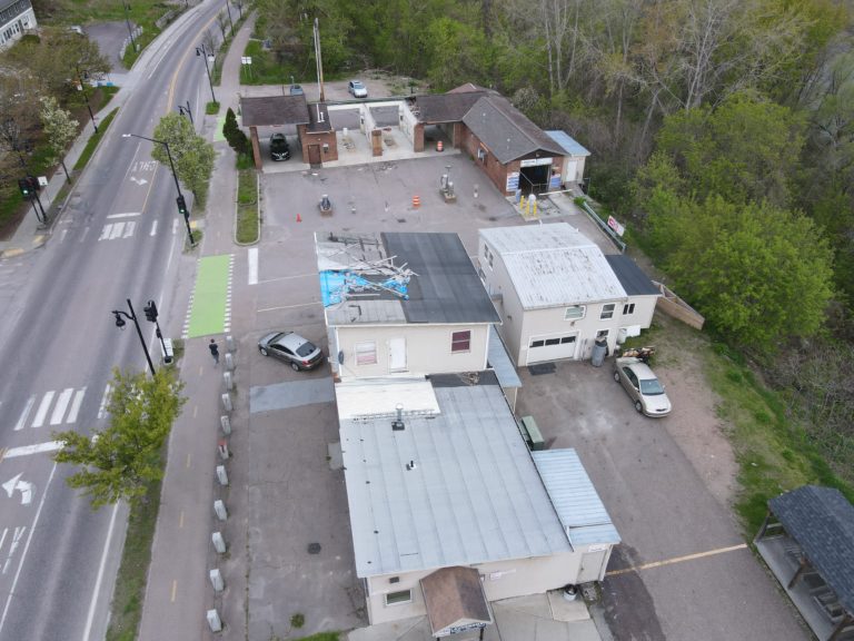 Areal view of a development property for sale in Burlington, Vermont at 207 Riverside Avenue.