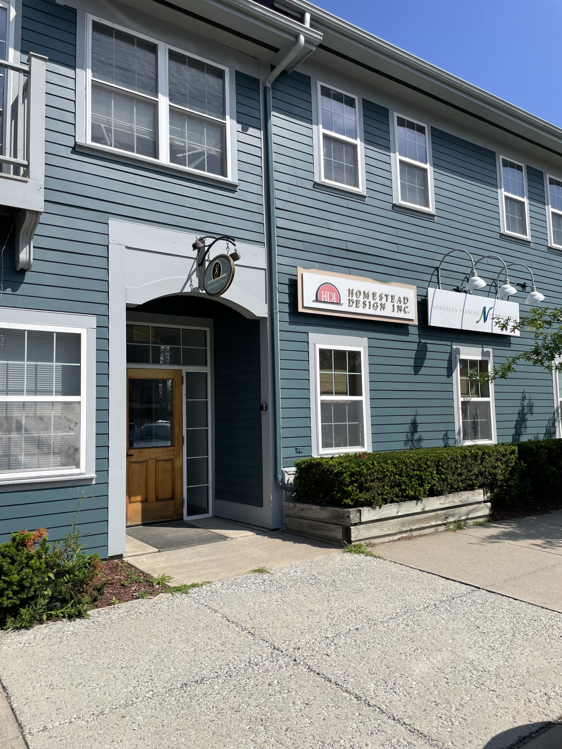 Entranceway of Essex Town Center that leads to an office space for rent in Essex, Vermont at 8 Carmichael Street.